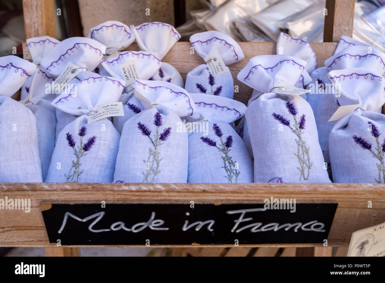 Lavender bags Lourmarin Apt Vaucluse Provence-Alpes-Côte d'Azur France Stock Photo