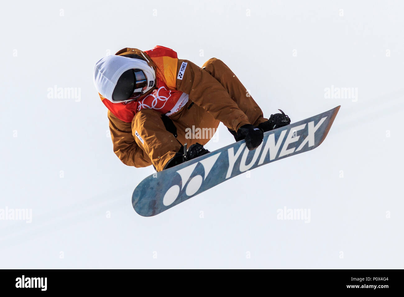 Tim-Kevin Ravhjak (SLO) competing in  the Men's Snowboarding Half Pipe Qualification at the Olympic Winter Games PyeongChang 2018 Stock Photo