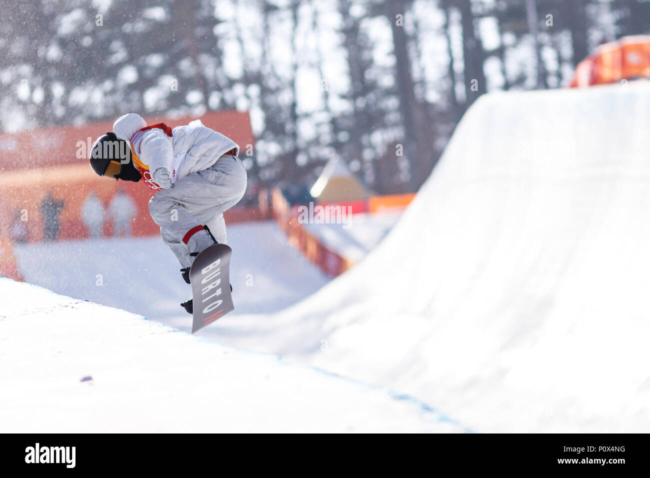 Shaun White (USA) competing in the Men's Snowboarding Half Pipe