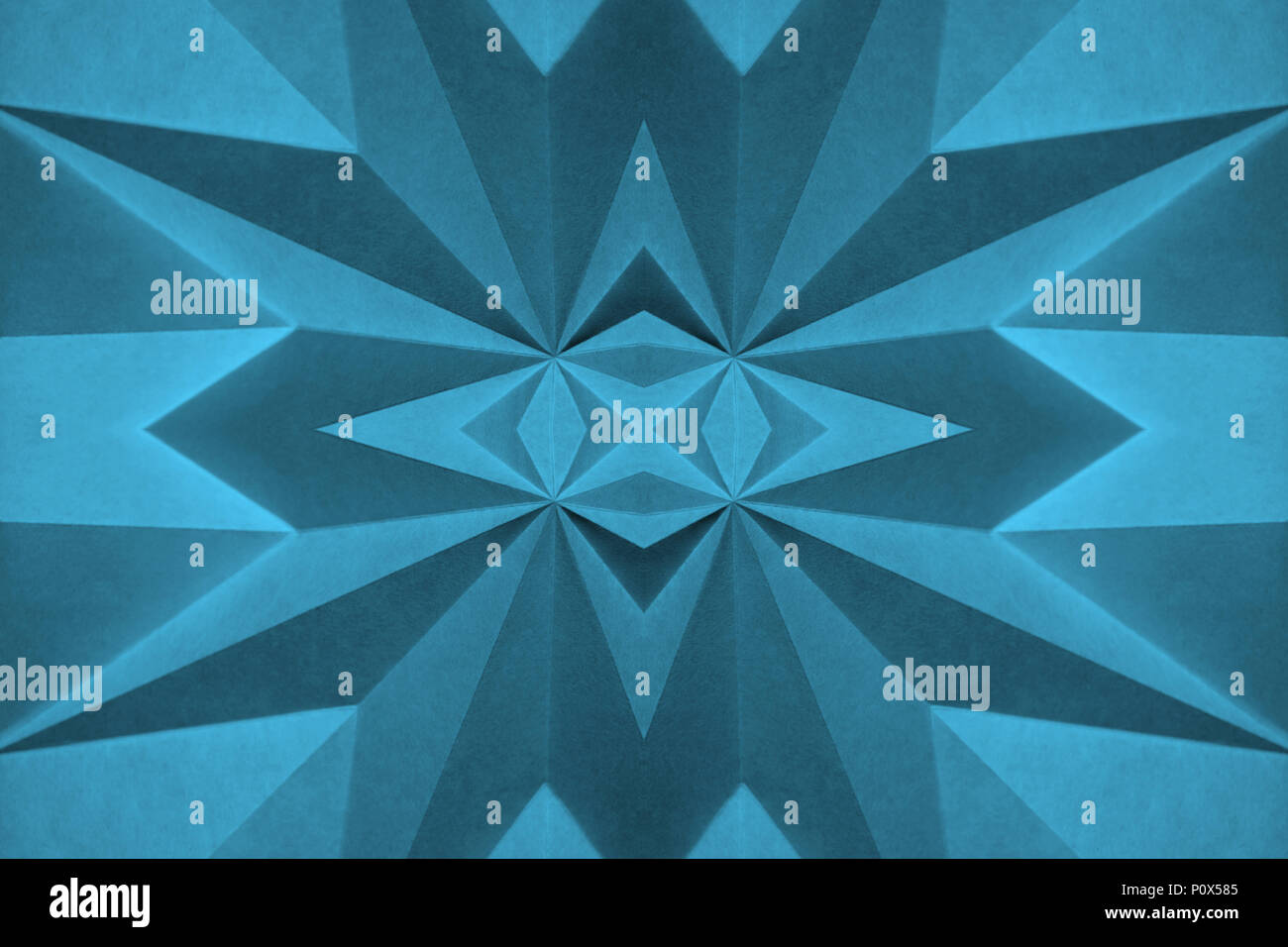 Blue Moon Pantone 174328. Blue monochrome abstract paper origami based