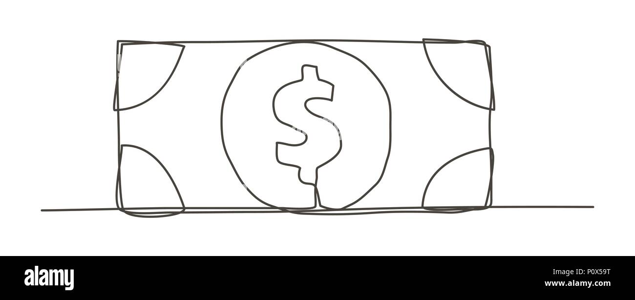 Money One line drawing Stock Vector Image & Art Alamy