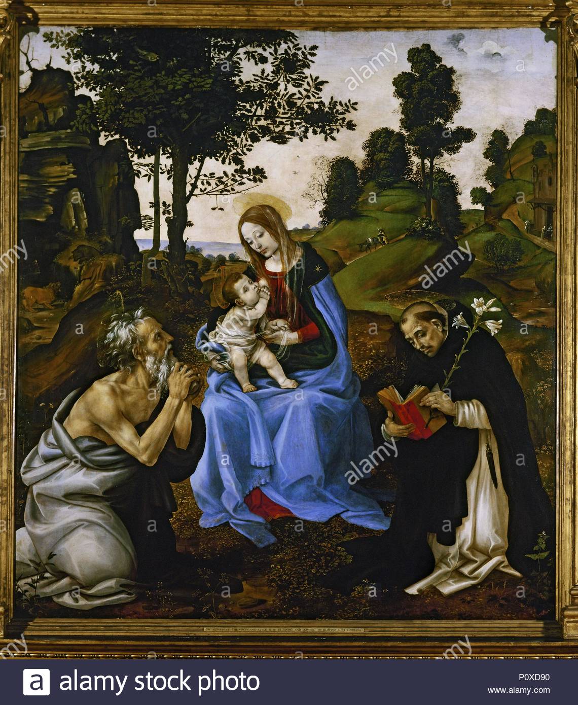 Madonna and Saints Jerome and Francis of Assisi. Author: Filippino Lippi (1457-1504). Location: National Gallery, London, Great Britain.