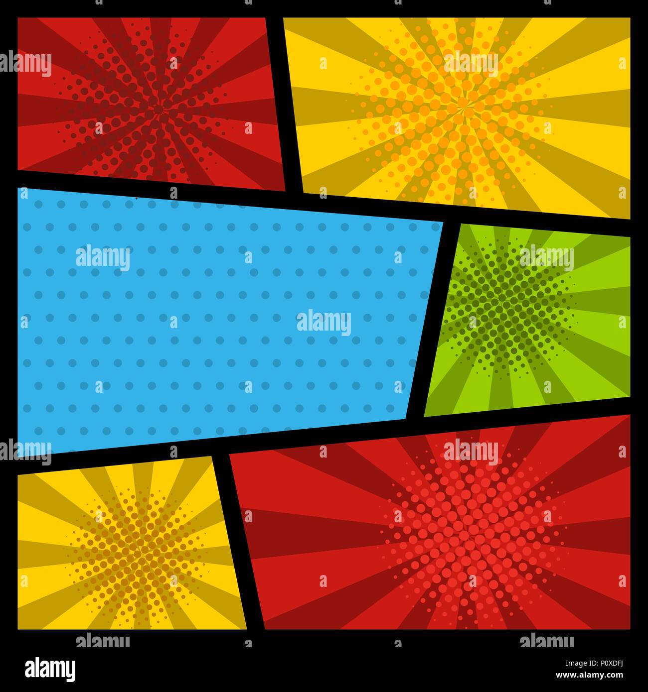 Comic style framed background. Design element for flyer, poster. Vector ...