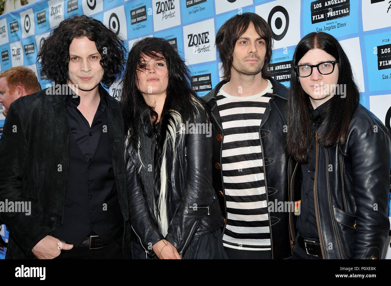 Jack White, Alison Mosshart ( of The Kills ), Dean Fertita ( of the Queens of Stone Age ), Jack lawrence ( of the Raconteurs )- It May Get loud Premiere at the LA Film Festival at the Man Festival Theatre In Los Angeles.          -            04 TheDeadWeather 04.jpg04 TheDeadWeather 04  Event in Hollywood Life - California, Red Carpet Event, USA, Film Industry, Celebrities, Photography, Bestof, Arts Culture and Entertainment, Topix Celebrities fashion, Best of, Hollywood Life, Event in Hollywood Life - California, Red Carpet and backstage, ,Arts Culture and Entertainment, Photography,    inqu Stock Photo