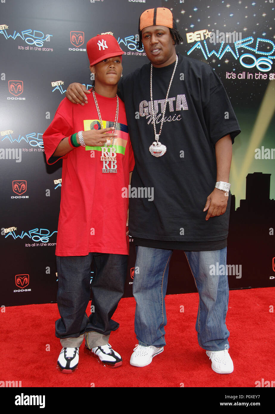 Lil Romeo and dad Master P arriving at the BET Awards at the Shrine