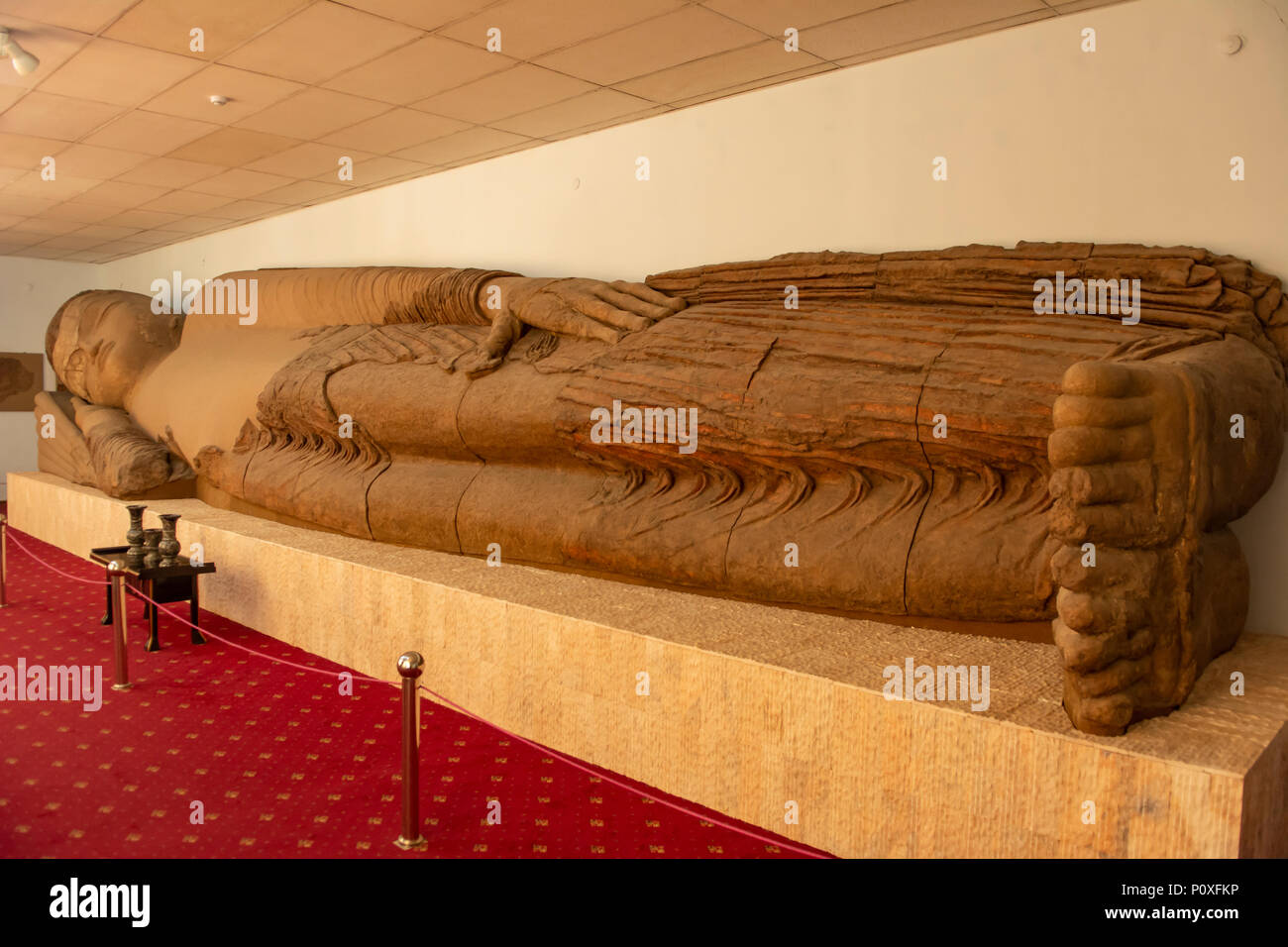 Buddha in Nirvana, National Museum of Antiquities, Dushanbe, Tajikistan Stock Photo