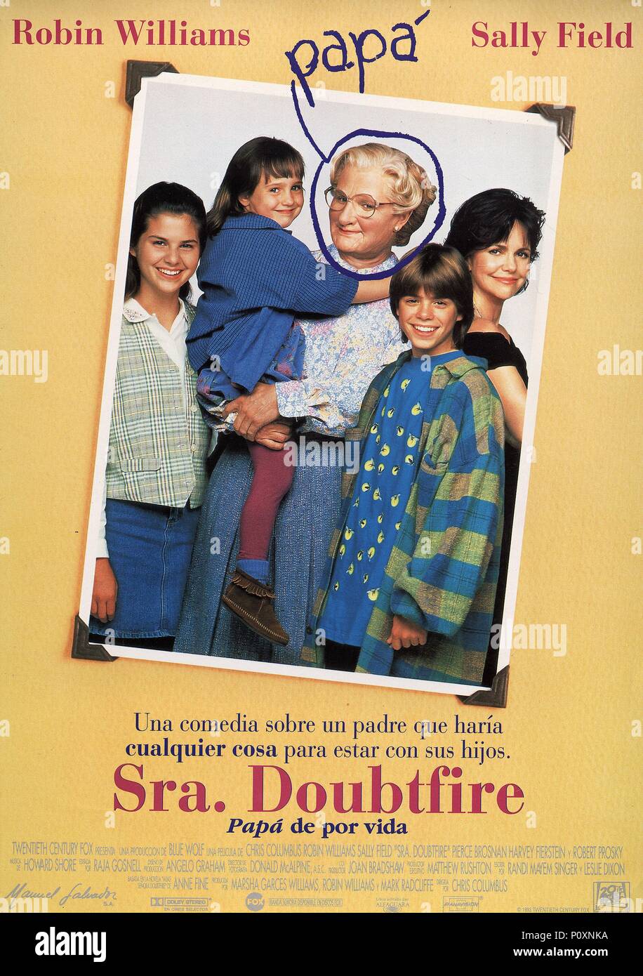 Original Film Title: MRS. DOUBTFIRE.  English Title: MRS. DOUBTFIRE.  Film Director: CHRIS COLUMBUS.  Year: 1993. Credit: 20TH CENTURY FOX / Album Stock Photo