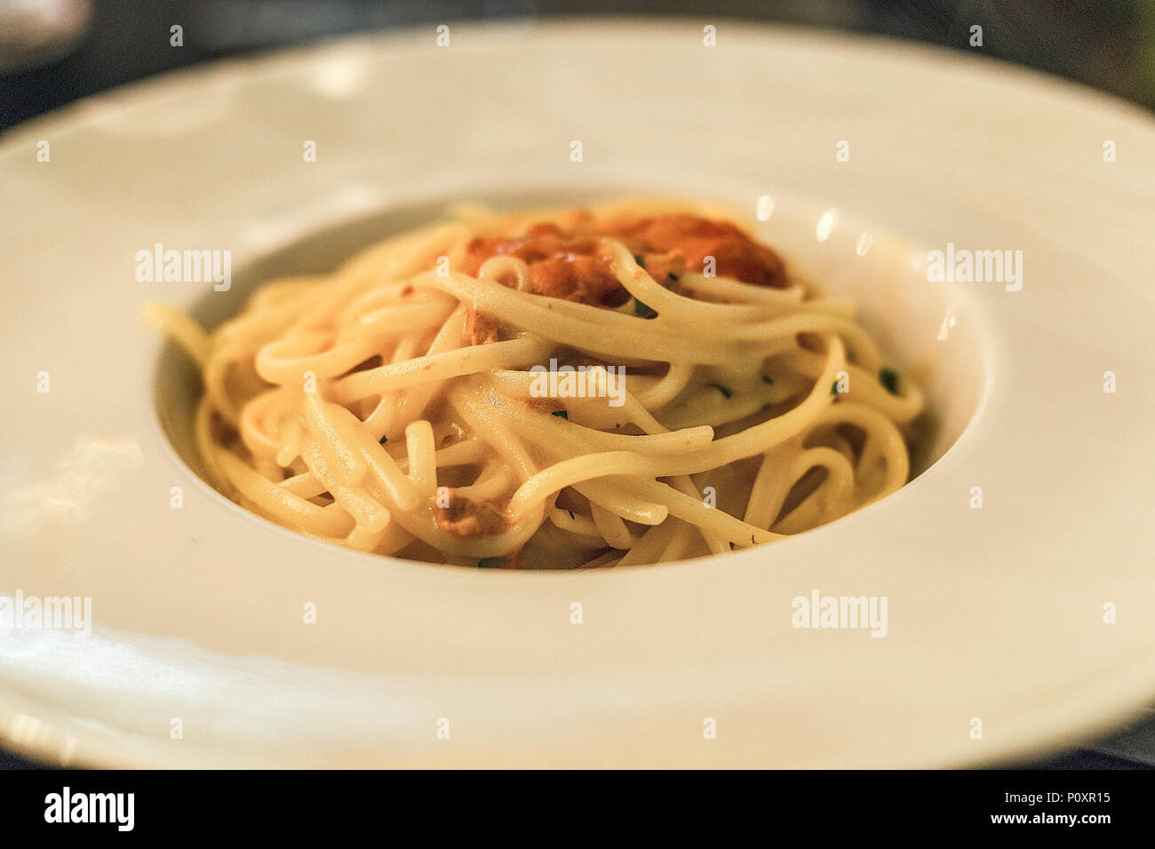first course of Fish sauce noodles Stock Photo Alamy