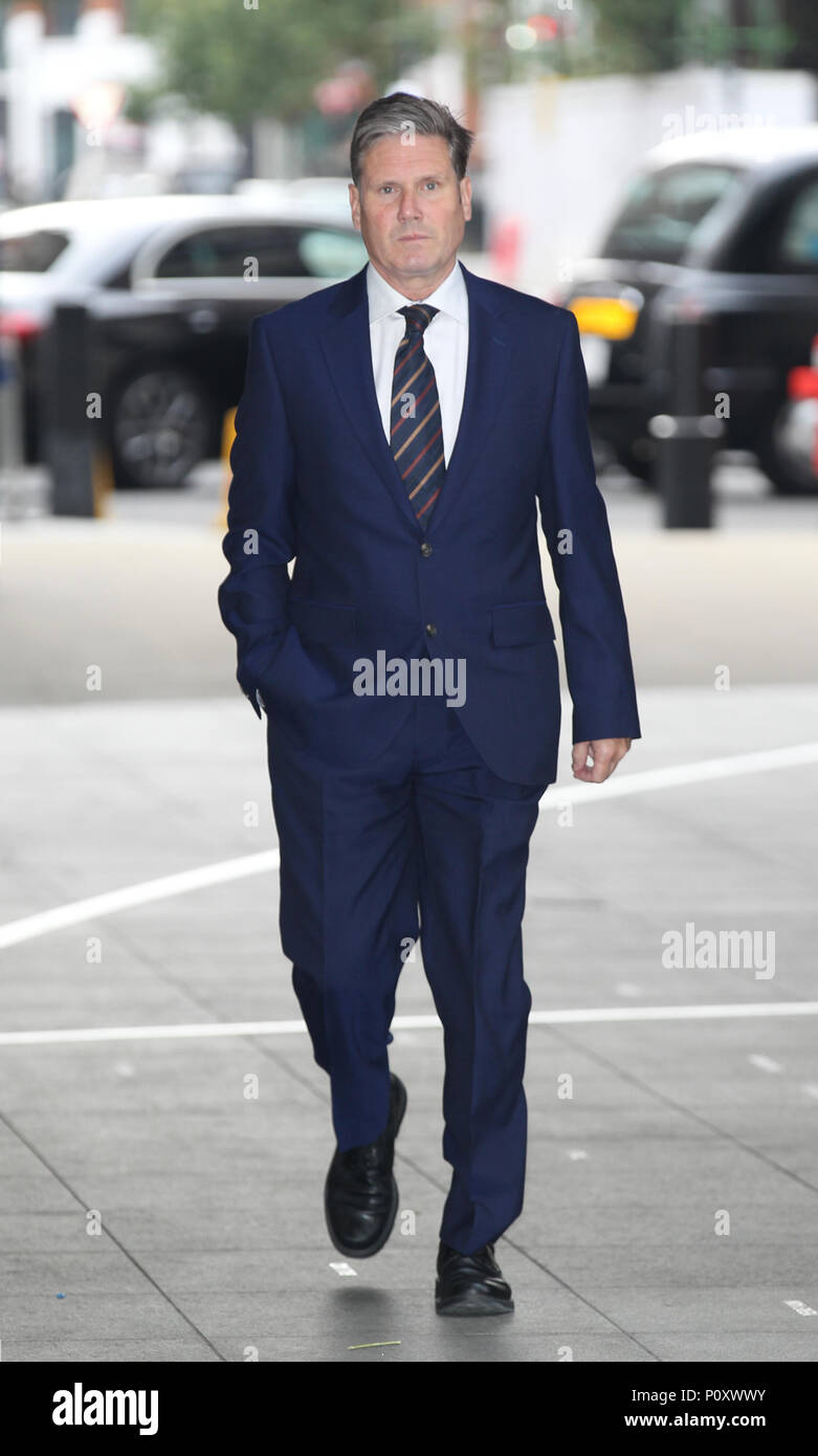 London, UK, June 10th, 2018. Sir Keir Starmer, Shadow Secretary of State for Exiting the European Union seen arriving to the BBC studios Credit: WFPA/Alamy Live News Stock Photo