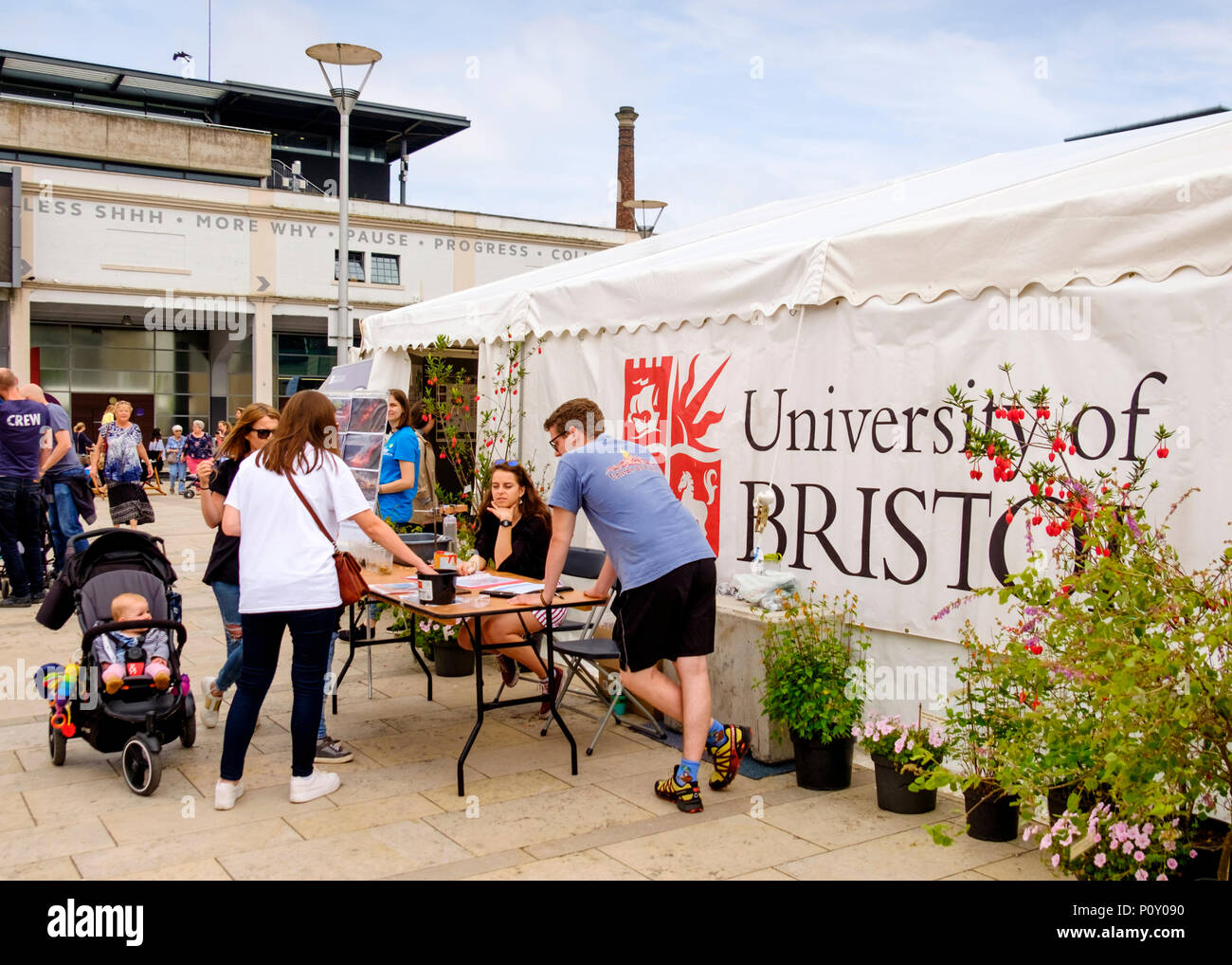 10th June 2018 People enjoy the displays at the Bristol festival of Nature  taking place in the Lloyds ampitheater and Millenium square. All aspects of  the natural world were covered with the