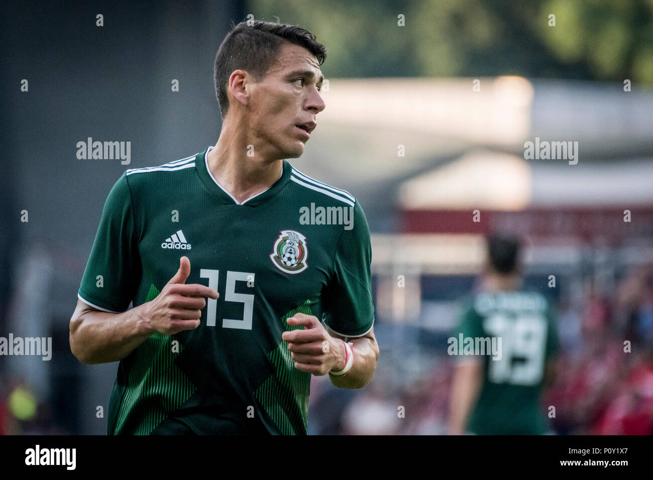 Denmark, Brøndby - June 09, 2018. Hector Moreno (15) of Mexico seen during the football friendly between Denmark and Mexico at Brøndby Stadion. (Photo credit: Gonzales Photo - Kim M. Leland). Credit: Gonzales Photo/Alamy Live News Stock Photo