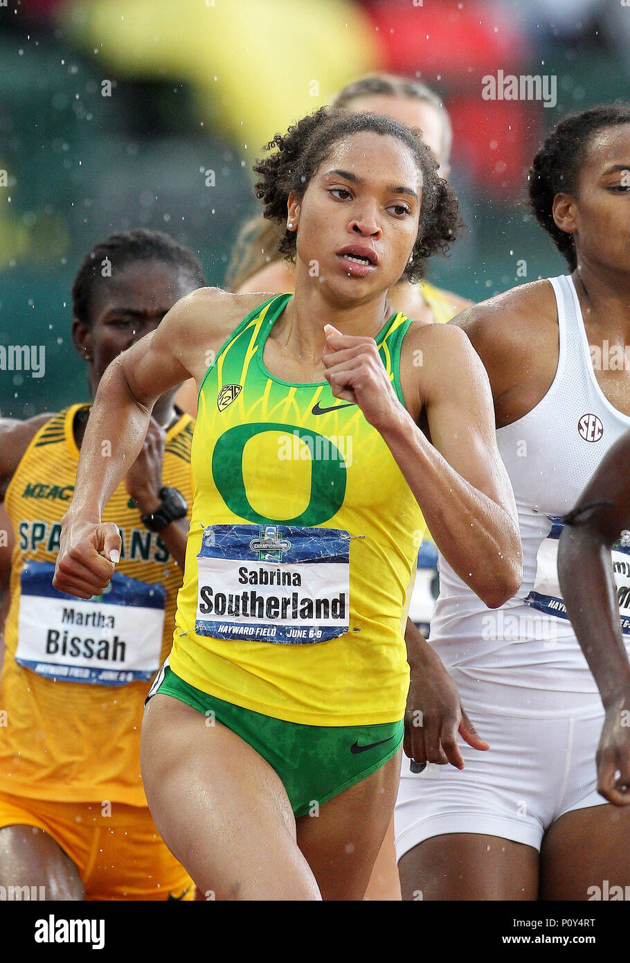 June 9, 2018. Sabrina Southerland of Oregon competes in the Women's 800