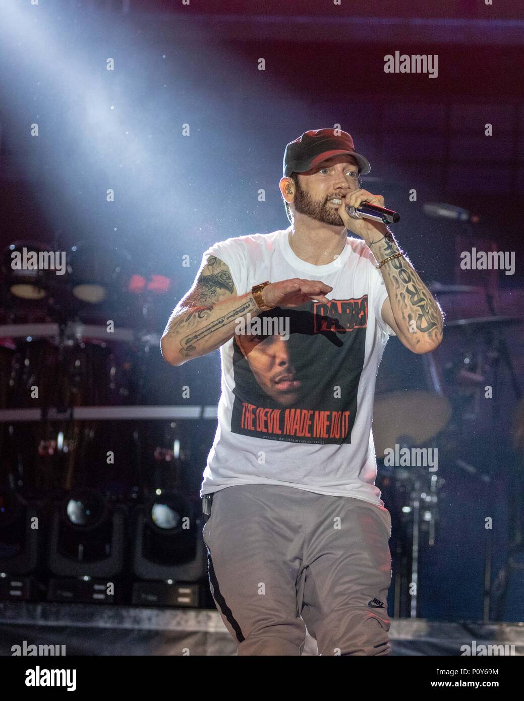 Musician Eminem makes his way off the field prior to the Dallas Cowboys San  Diego Chargers game December 13, 2009 in Arlington, Texas. UPI/Ian Halperin  Stock Photo - Alamy