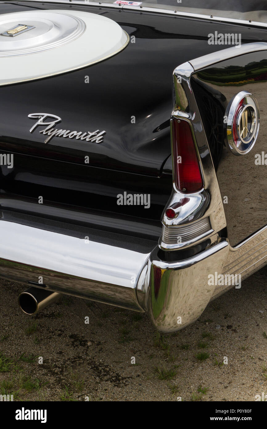 Torino, Italy. 10th June 2018. Detail of a 1960 Plymouth Fury Stock Photo