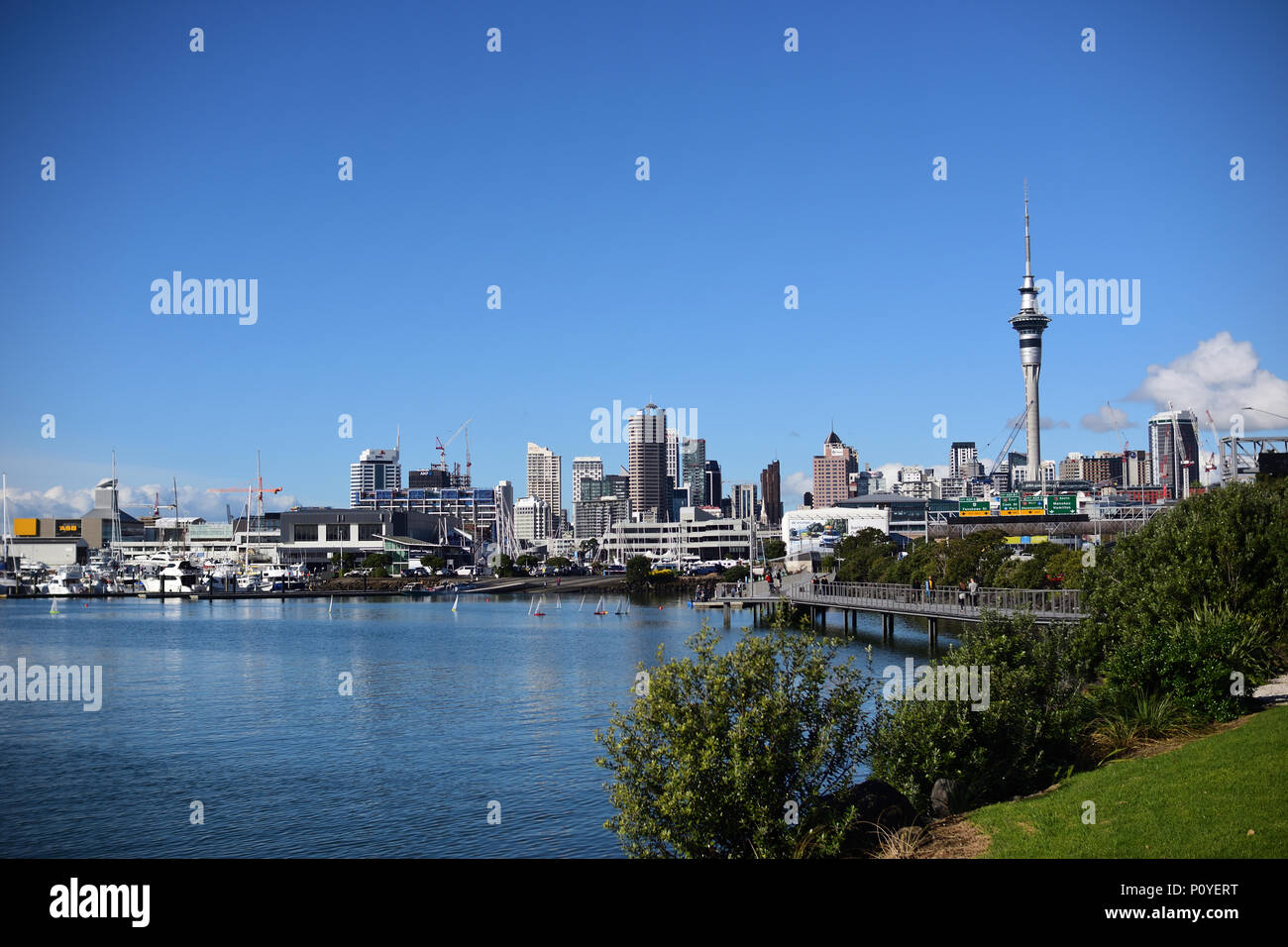 A landscape view of Auckland City in New Zealand Stock Photo