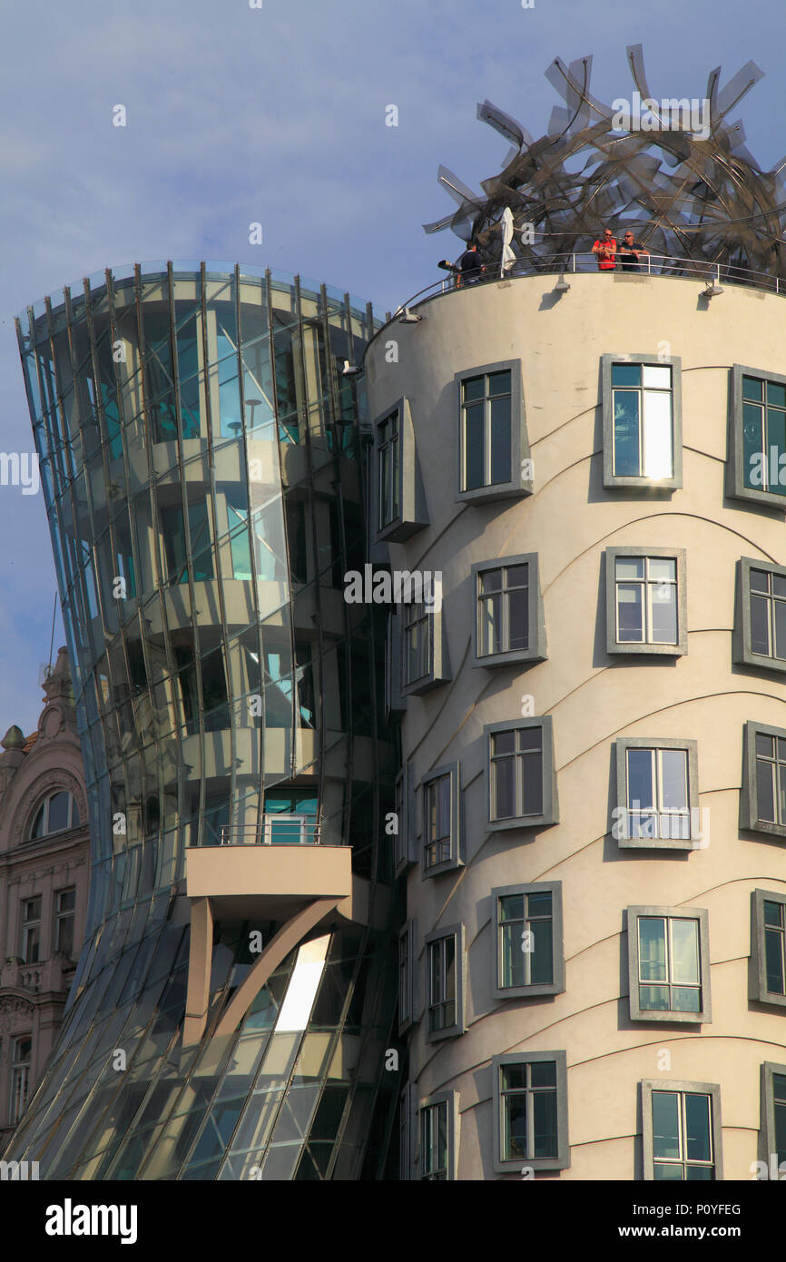 Czech Republic, Prague, Dancing House, Frank Gehry architect, Stock Photo