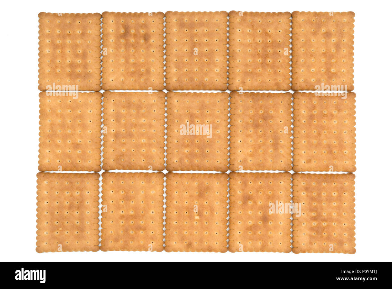 Some dry biscuits on a white surface Stock Photo