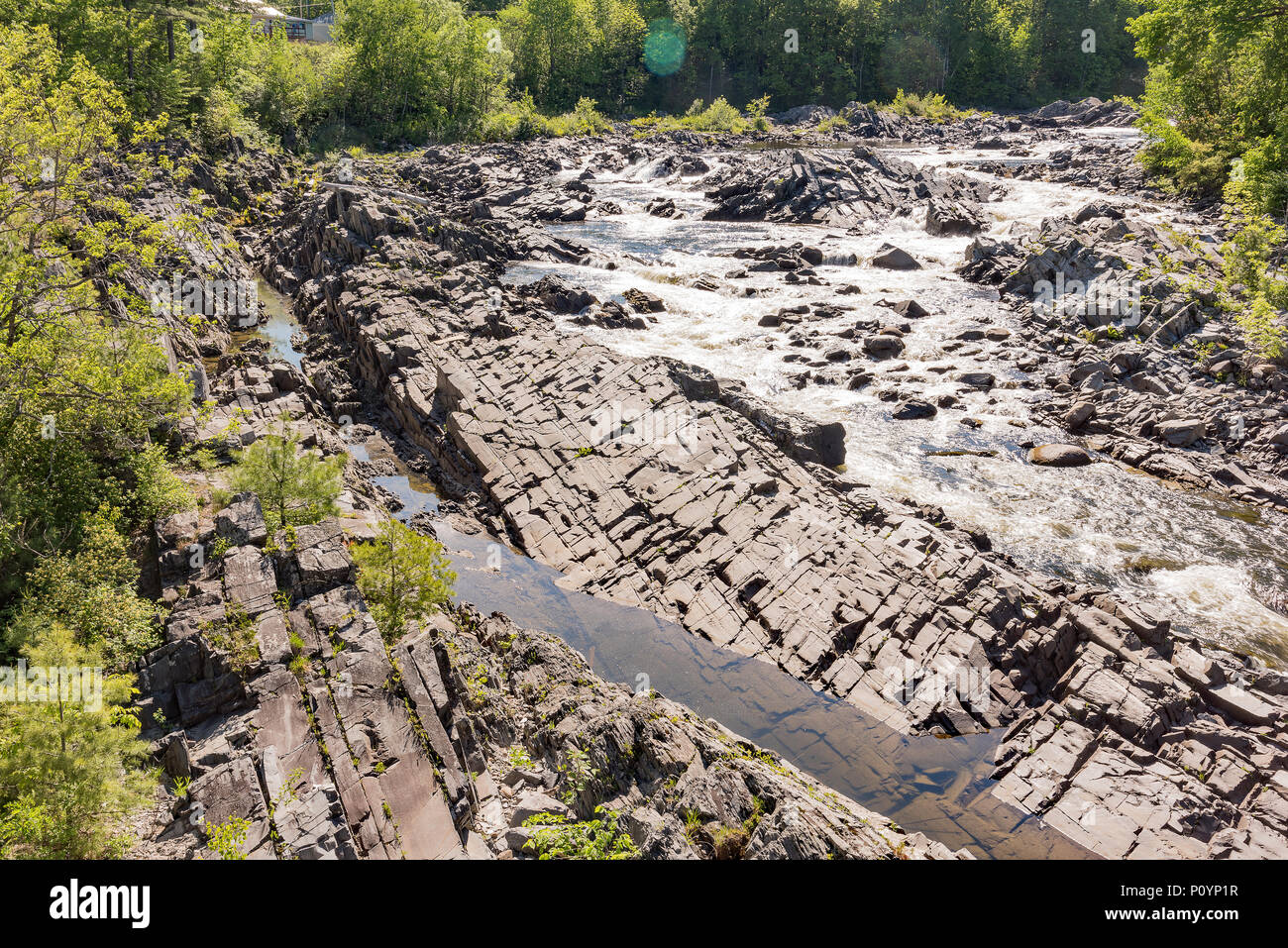 Views of the Carrabassett River from a bridge in North Anson, Maine