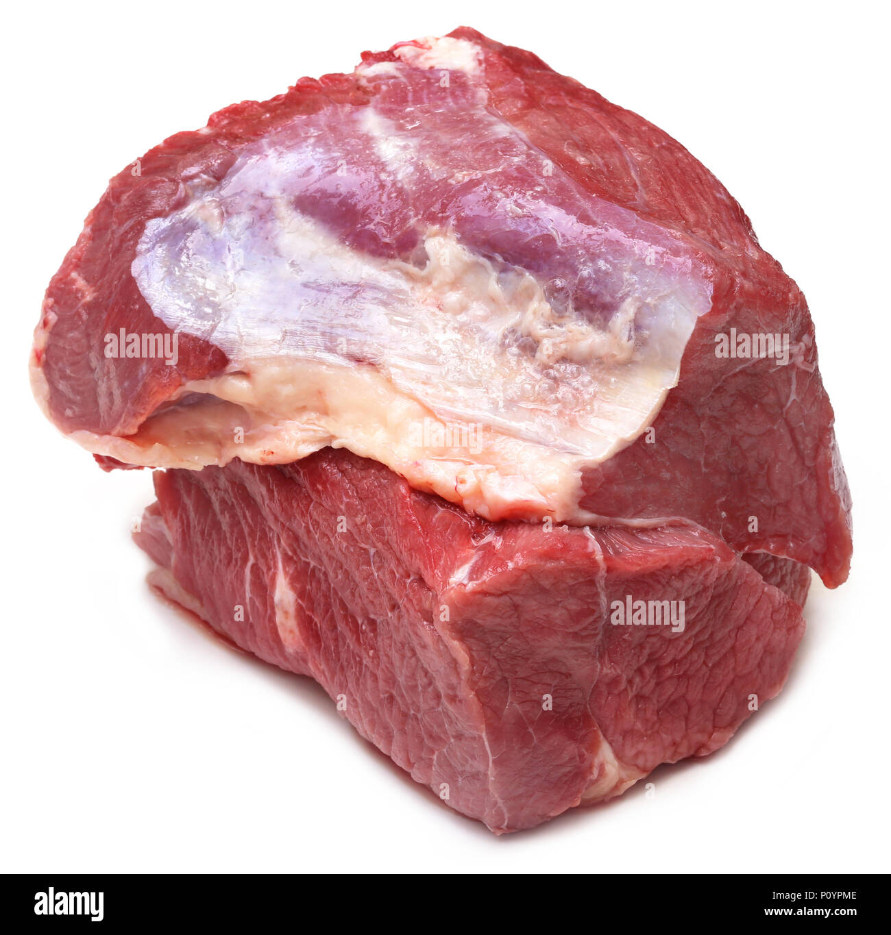 Chunk of beef over white background Stock Photo