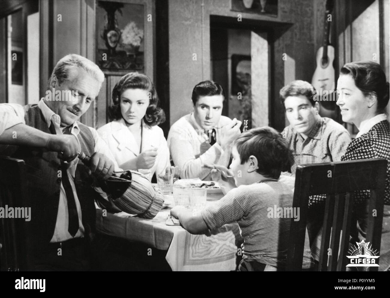 Original Film Title: FERROVIERE, IL.  English Title: THE RAILROAD MAN.  Film Director: PIETRO GERMI.  Year: 1956.  Stars: SYLVIA KOSCINA; PIETRO GERMI. Credit: DE LAURENTIIS/PONTI/ENIC / Album Stock Photo