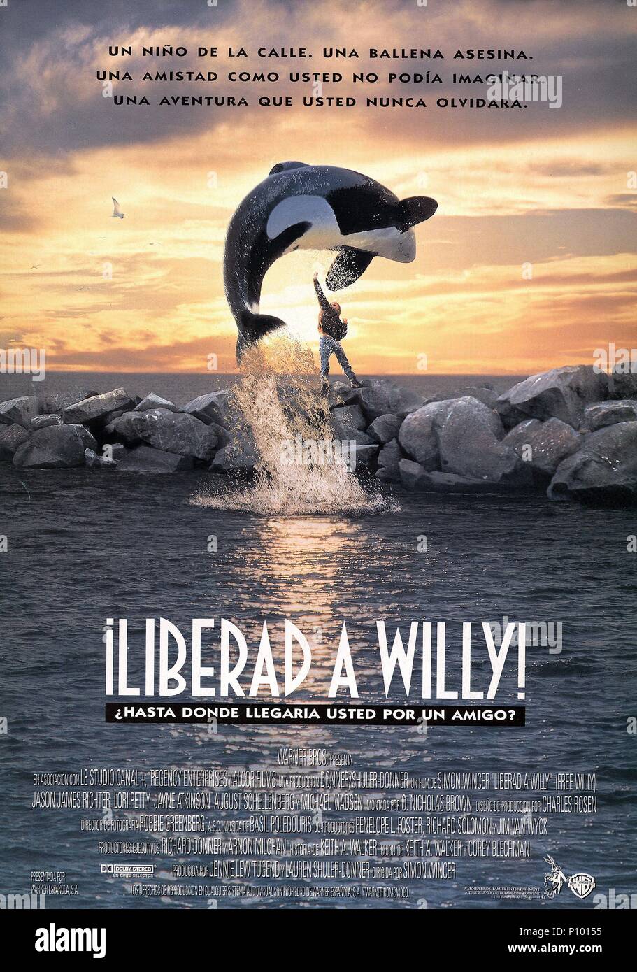 Original Film Title: FREE WILLY.  English Title: FREE WILLY.  Film Director: SIMON WINCER.  Year: 1993. Credit: WARNER BROTHERS / Album Stock Photo