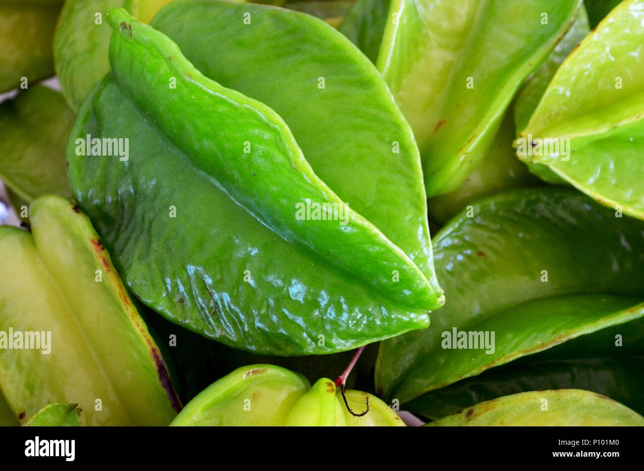 Green start fruit closeup Stock Photo
