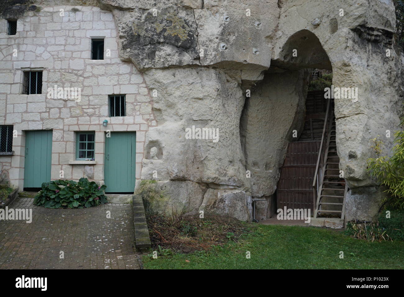 Troglodyte House Built In The Limestone Hill In The Loire Valley France Stock Photo Alamy