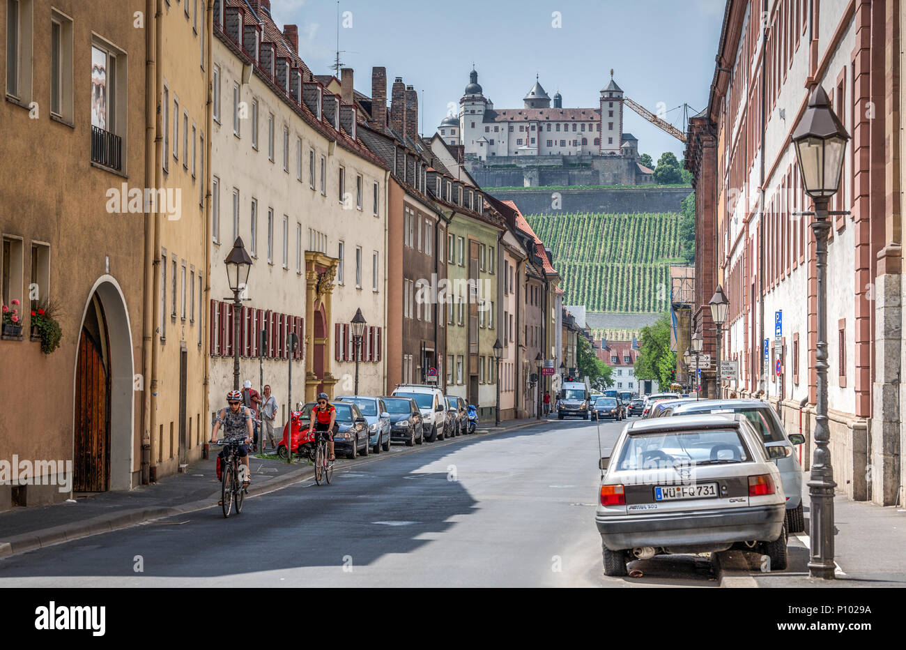 Festung Marienberg, seen from City of Würzburg, Germany Stock Photo