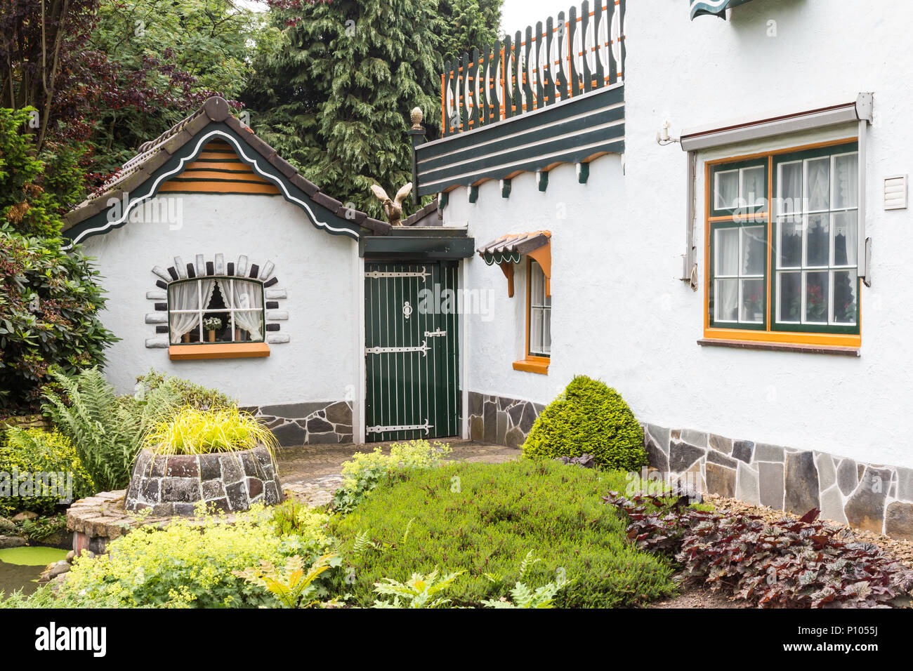 Cozy little white house Stock Photo