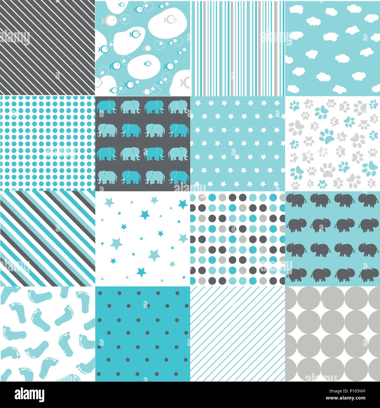 Seamless Patterns - Digital Scrapbook Stock Vector