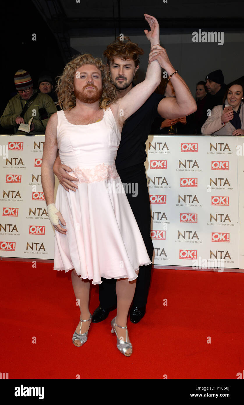 PHOTO BY: STEVE FINN 07968894444 PICTURE SHOWS: Keith Lemon(Leigh Francis)And Paddy McGuinness Arrives At The 2017 National Television Awards.Held At The O2 Arena.Greenwich.London.Uk.Today. 25/01/17 SPEC' IMAGE  NO SYNDICATION  Featuring: Finn Lemon McGuinness Where: London, Greenwich, United Kingdom When: 25 Jan 2017 Credit: Steve Finn/WENN Stock Photo