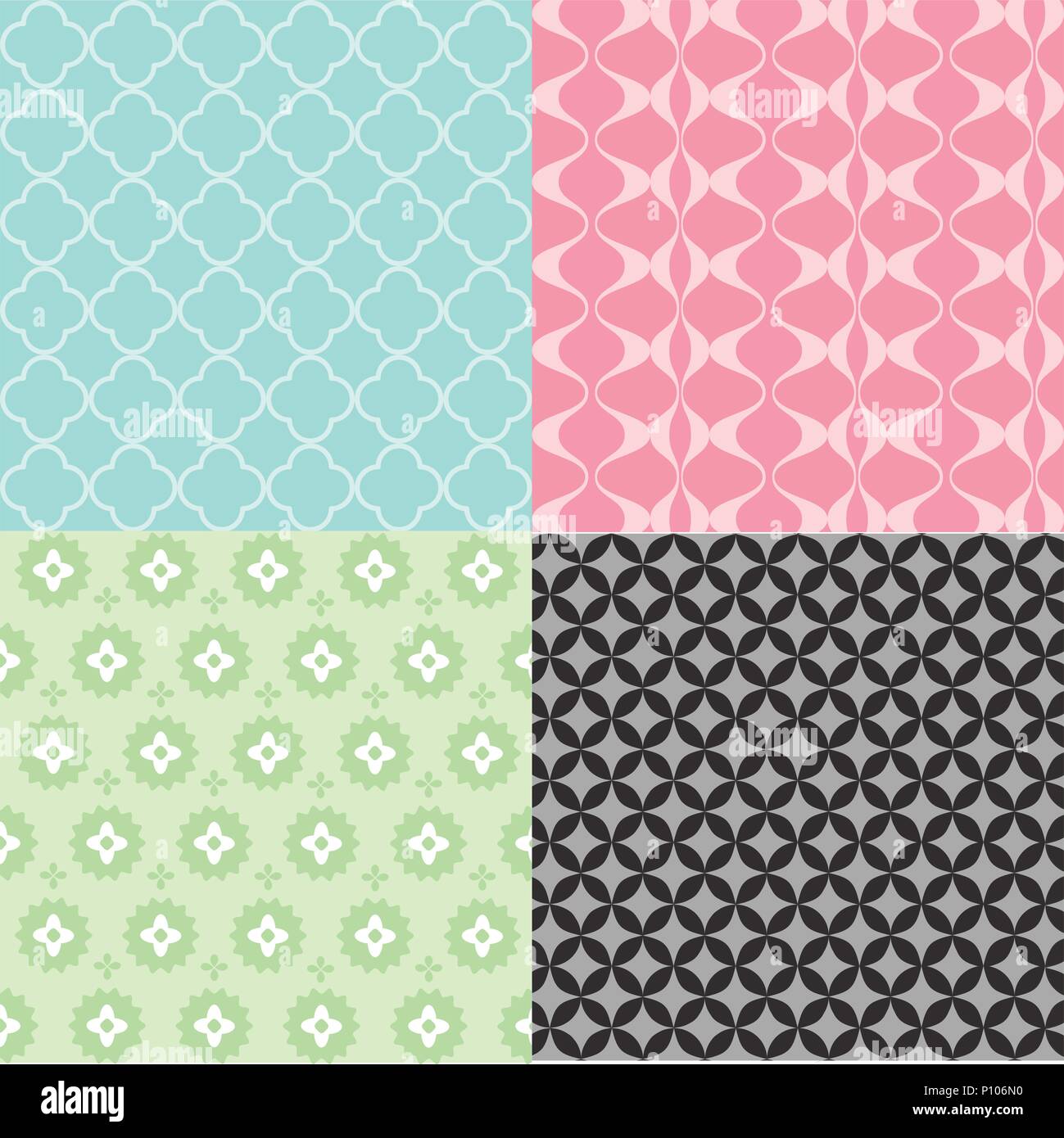 Abstract seamless pattern set Stock Vector