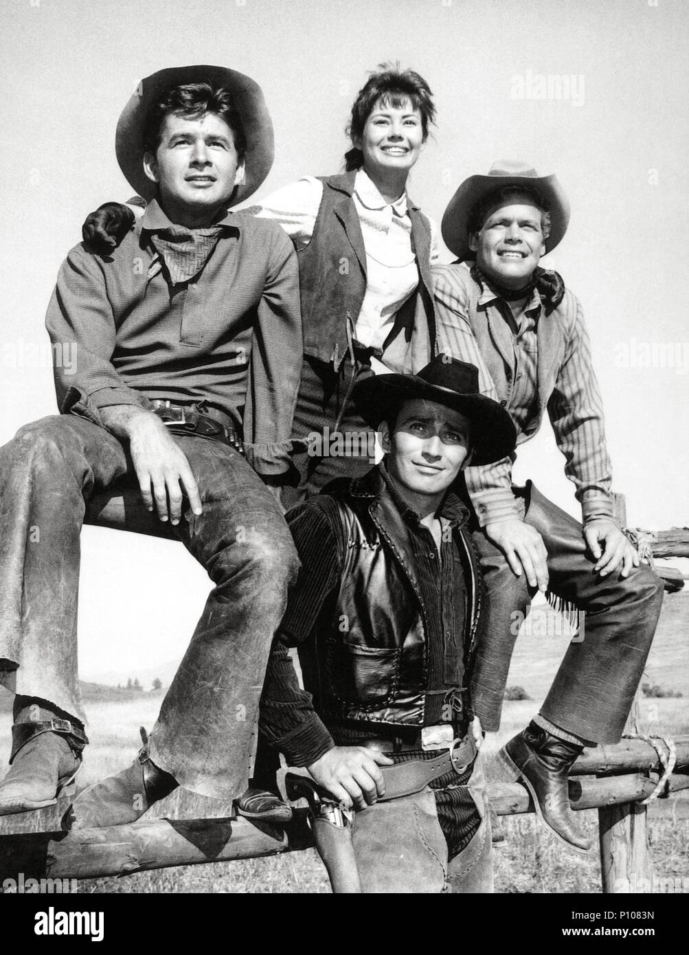 Original Film Title: VIRGINIAN, THE-TV.  English Title: THE VIRGINIAN.  Year: 1962.  Stars: JAMES DRURY; DOUG MCCLURE; GARY CLARKE. Credit: UNIVERSAL TV / Album Stock Photo