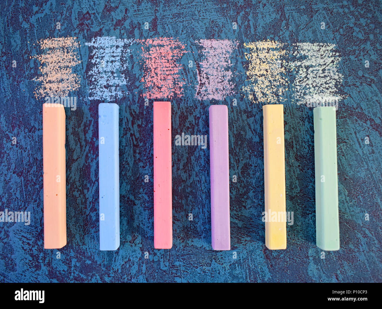 colored chalk Stock Photo