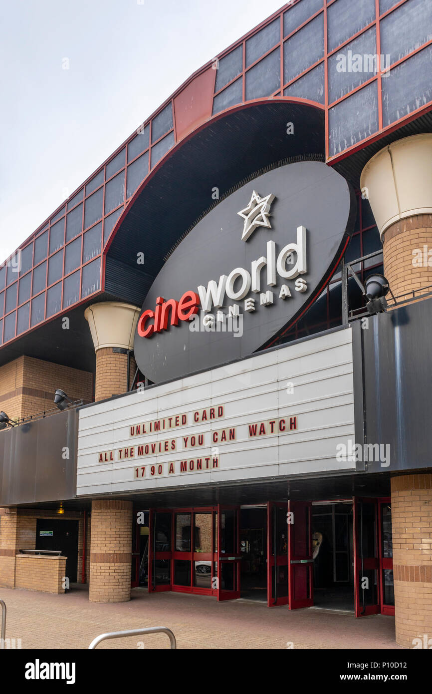 Front facade of the Cineworld cinema in Southampton Ocean Village, Southampton, England, UK Stock Photo