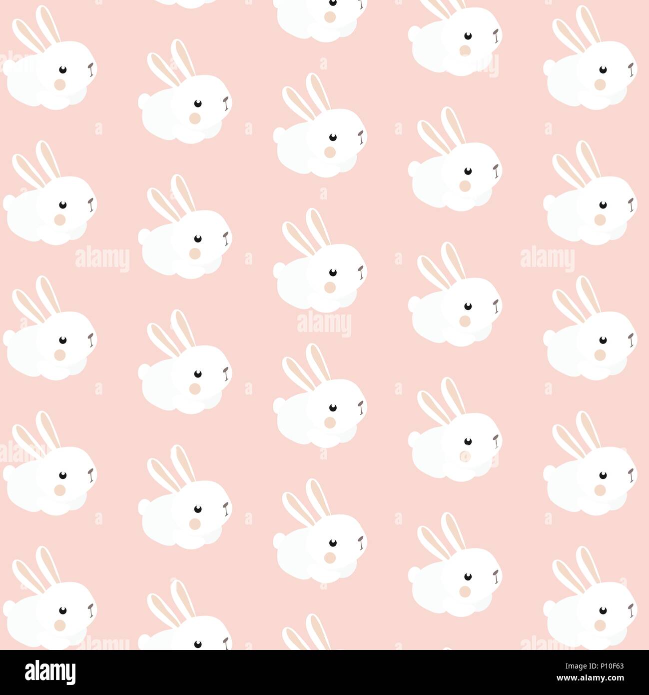 Seamless pattern with cute white rabbits Stock Vector Image & Art - Alamy