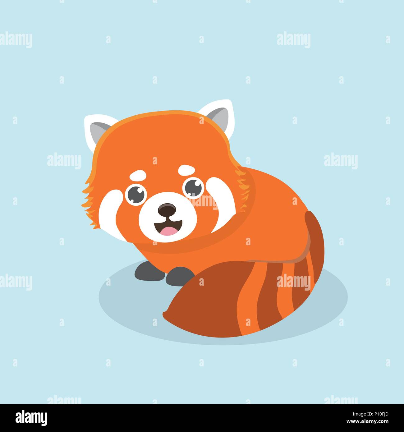 Vector illustration of red panda cartoon style on pastel background Stock  Vector Image & Art - Alamy