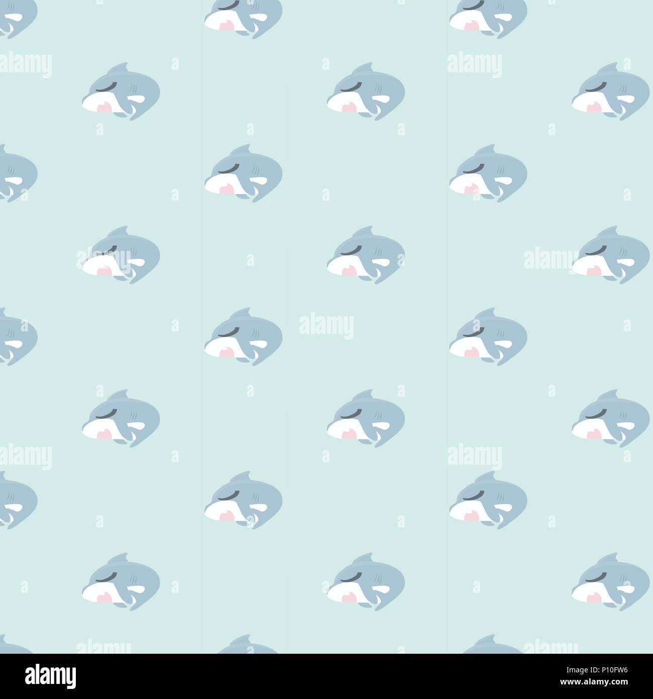 Shark pattern on blue background. Stock Vector