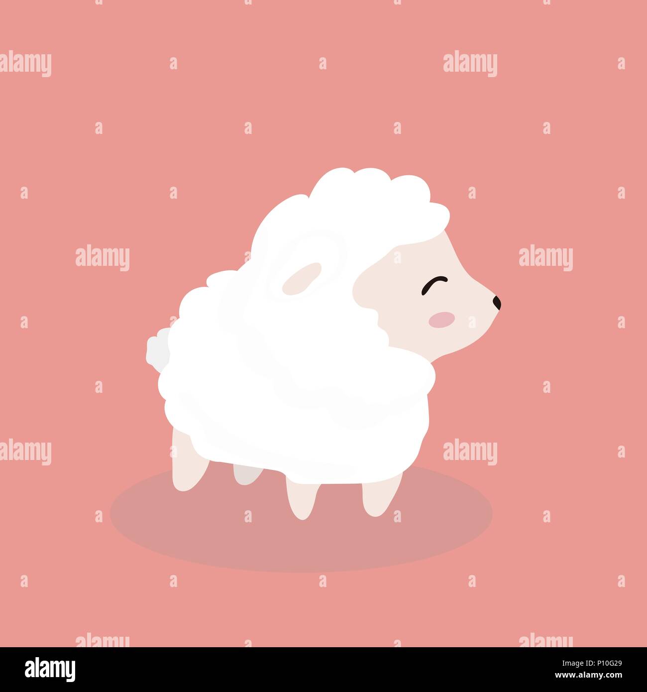 Cute sheep in flat style on pastel background Stock Vector Image & Art ...