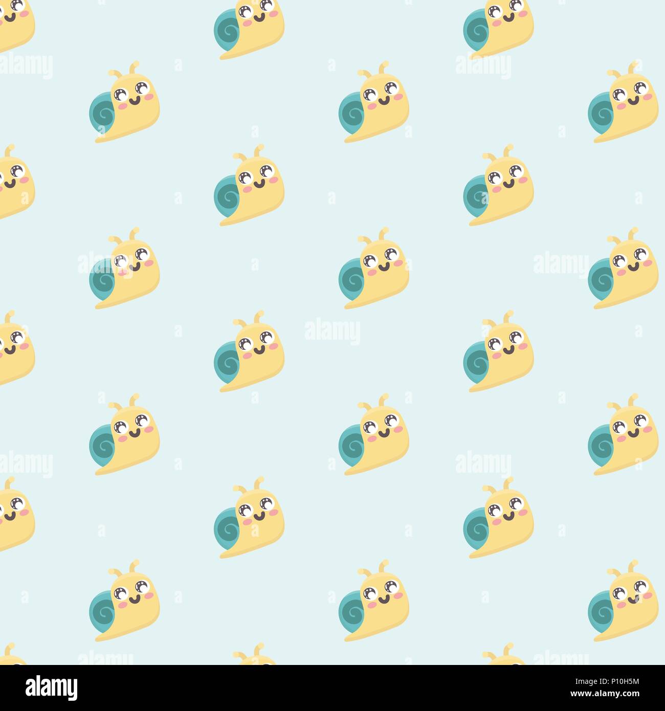 Snail cartoon seamless vector pattern. Stock Vector