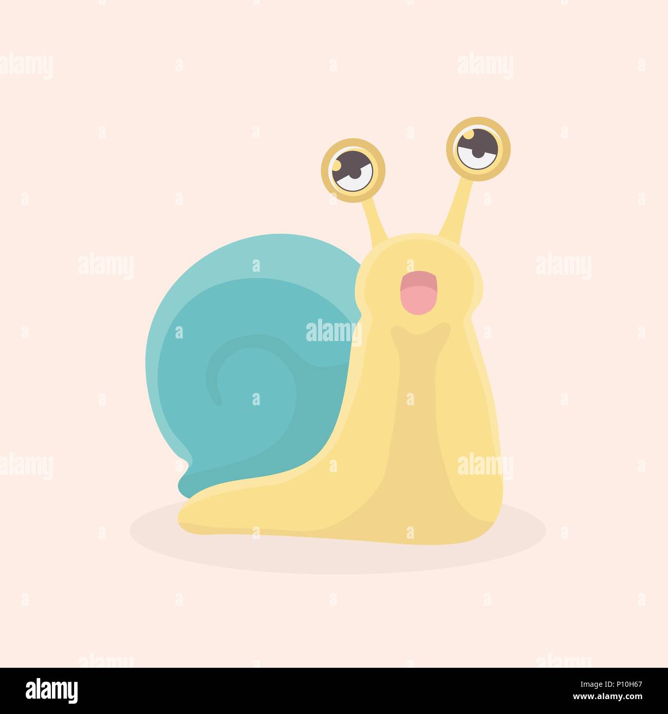 Cute snail cartoon vector isolated on pastel background Stock Vector ...
