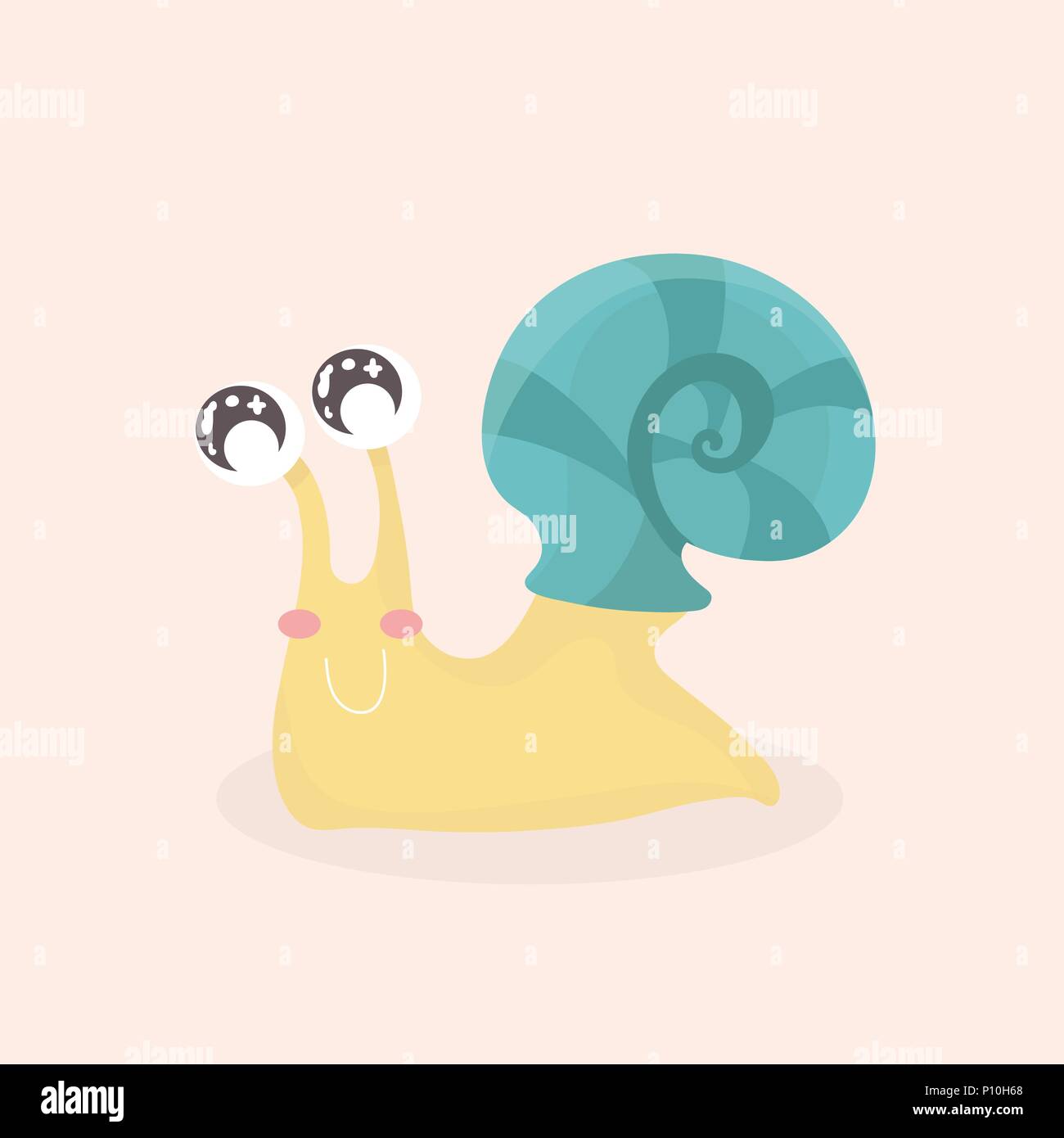 Cute snail cartoon vector isolated on pastel background Stock Vector ...