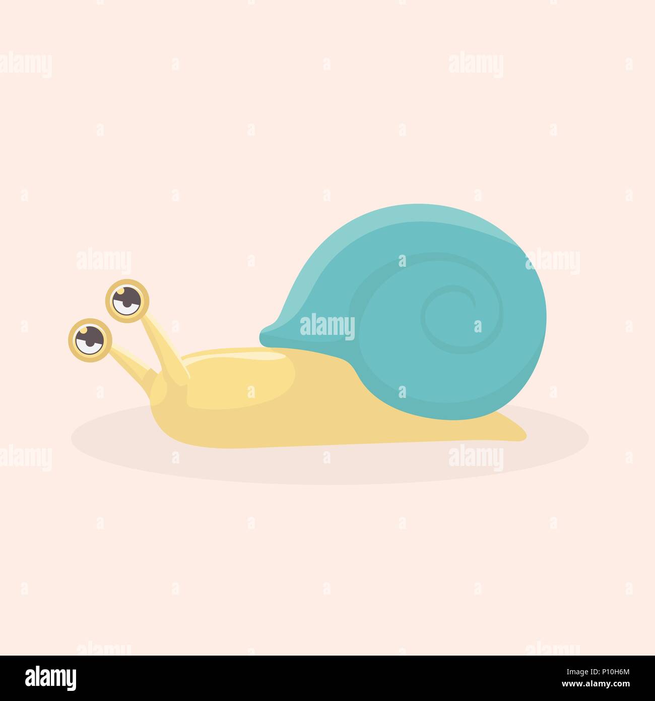 Cute snail cartoon vector isolated on pastel background Stock Vector ...