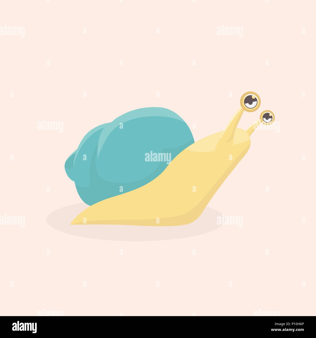 Cute snail cartoon vector isolated on pastel background Stock Vector ...