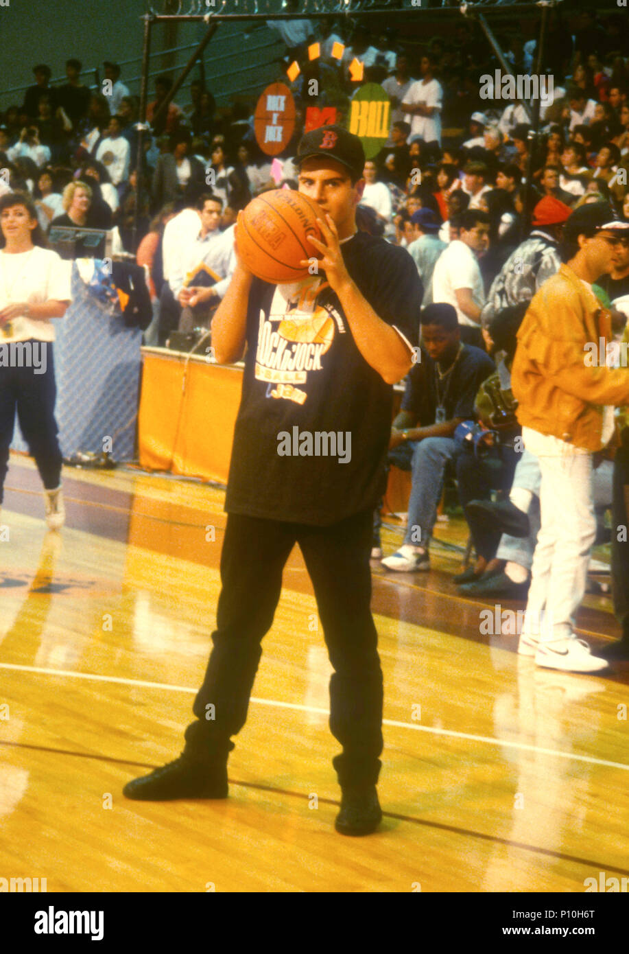 LOS ANGELES, CA - SEPTEMBER 15: Singer Jordan Knight of New Kids On The Block attends MTV's First Annual Rock 'N Jock Basketball Game on September 15, 1991 at Loyola Marymount University in Los Angeles, California. Photo by Barry King/Alamy Stock Photo Stock Photo