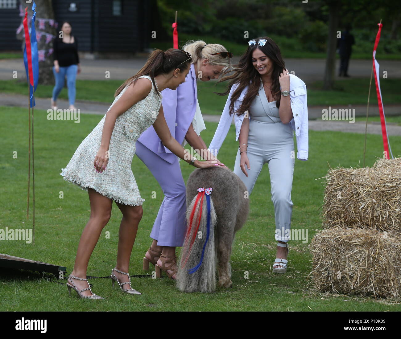 The cast of 'The Only Way Is Essex' filming a garden party scene at