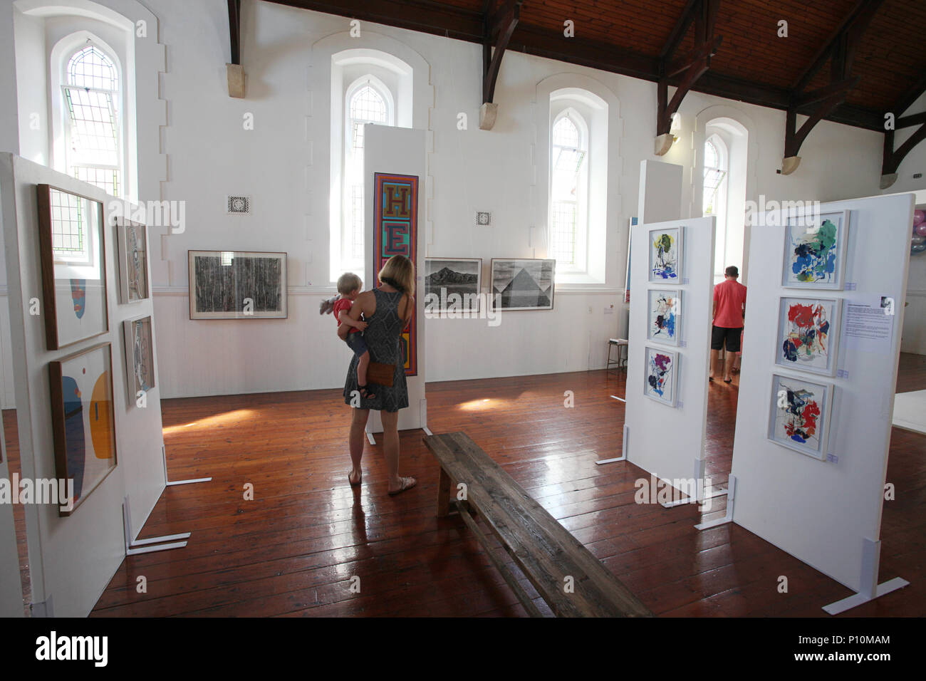 Mother and child at Contemporary Art Expo Stock Photo - Alamy