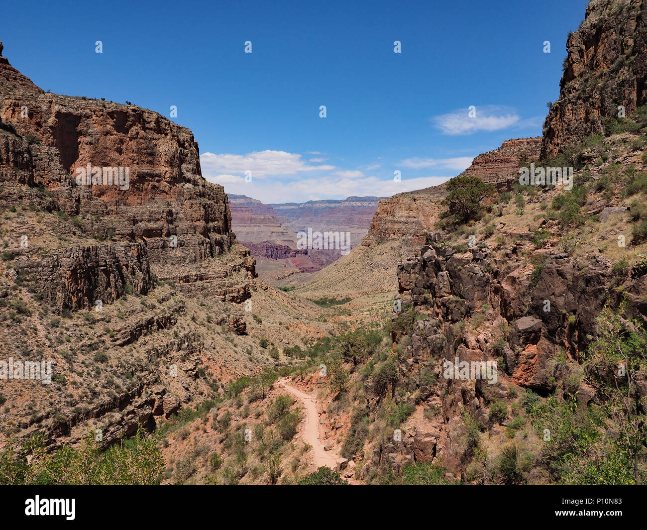 Descending the Bright Angel Trail to Indian Garden Campground in Grand