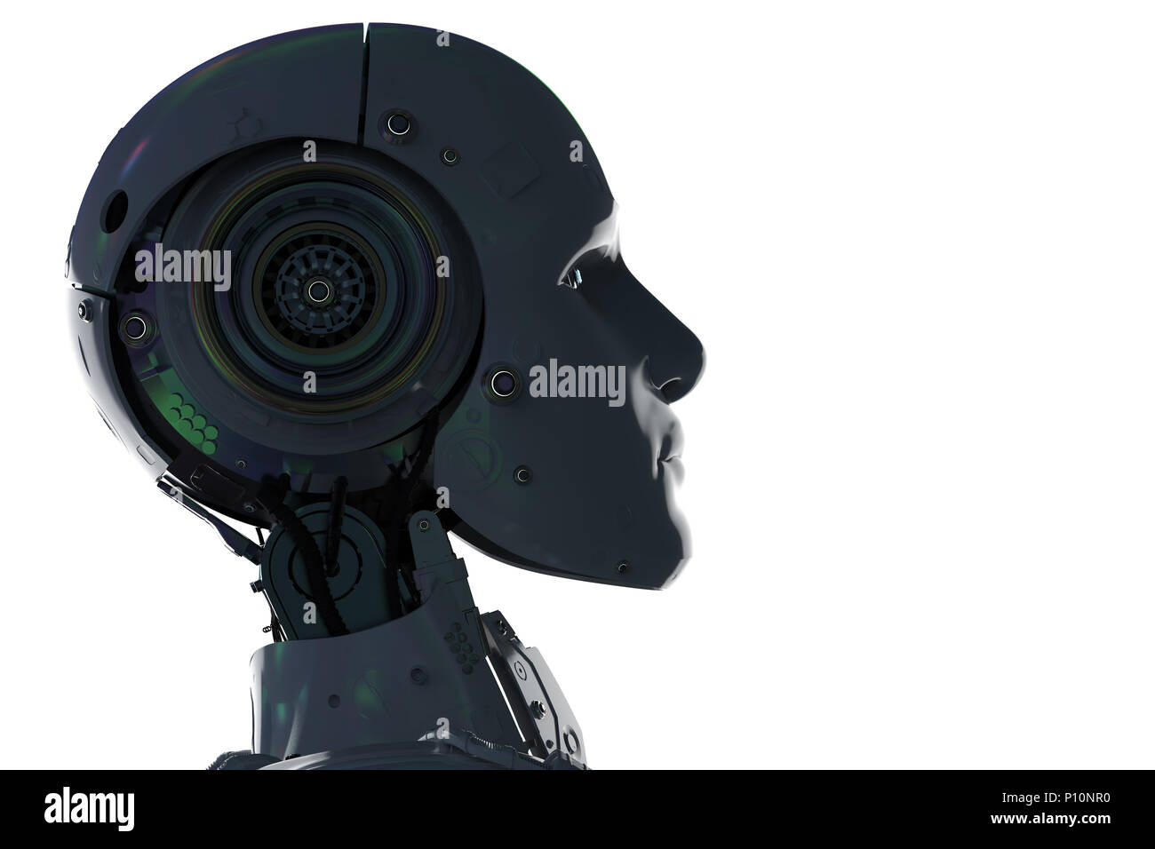 3d rendering silhouette ai robot isolated on white Stock Photo - Alamy