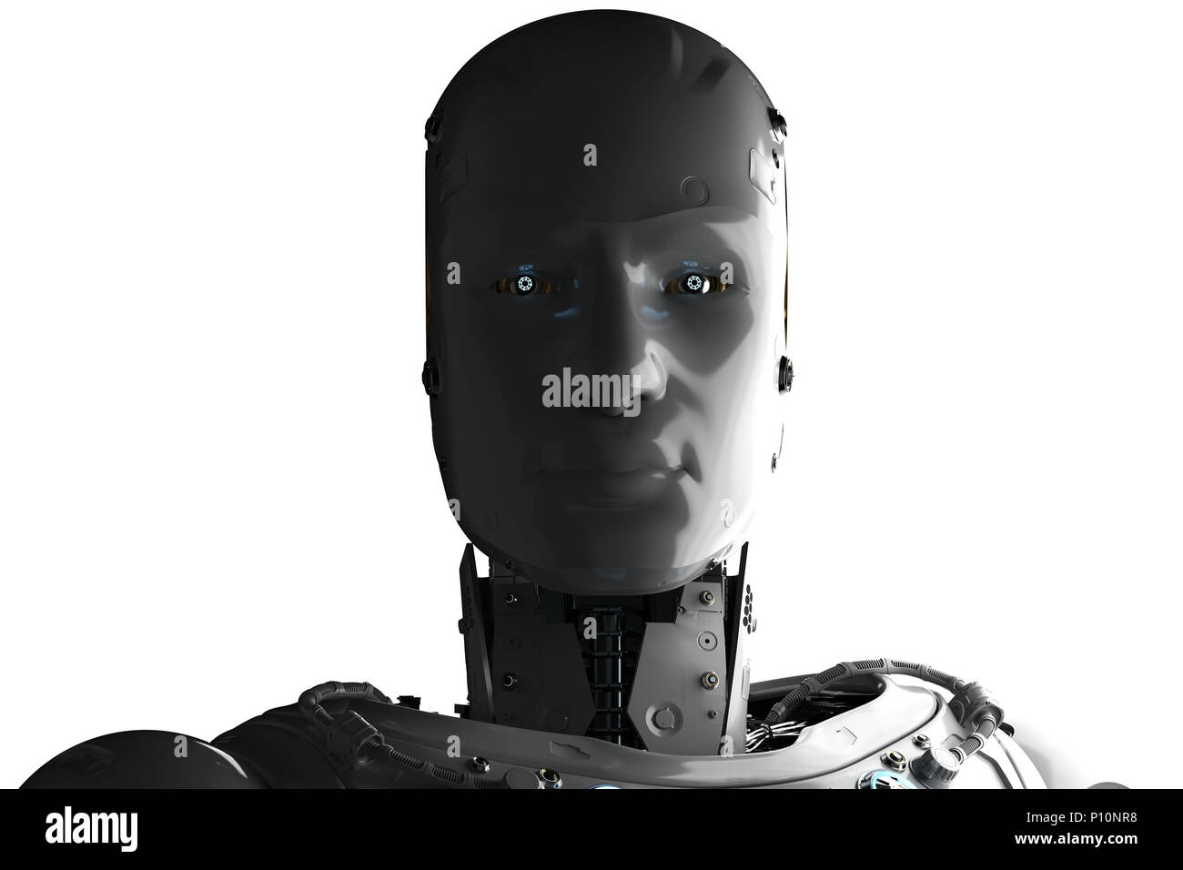 3d rendering silhouette ai robot isolated on white Stock Photo - Alamy